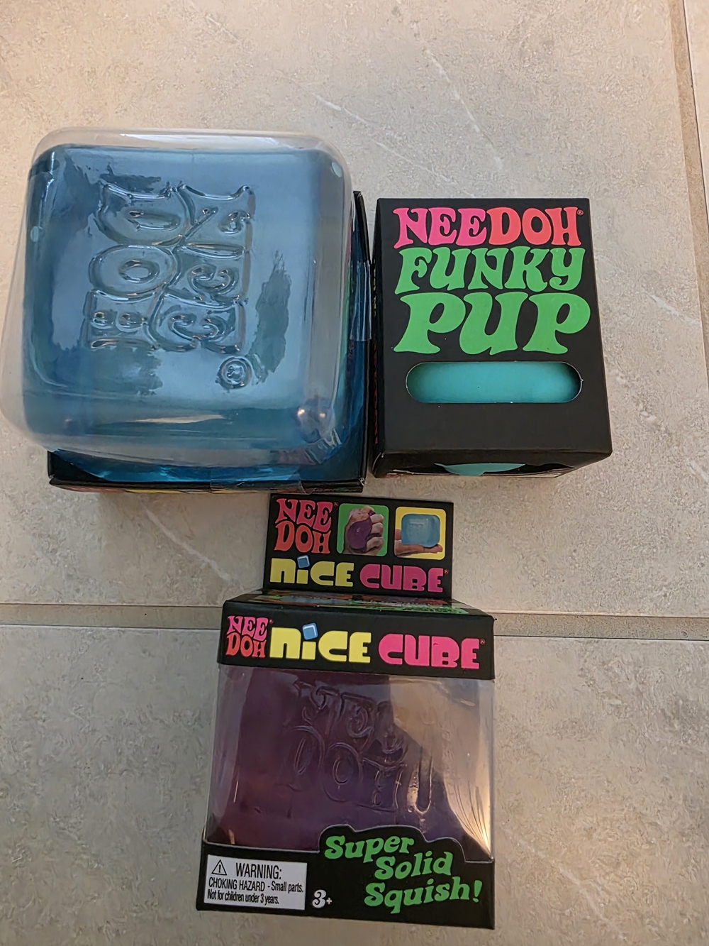 Funky Pup & Nice Cube& Nice  Berg   Squishy Set - Blue and Purple
